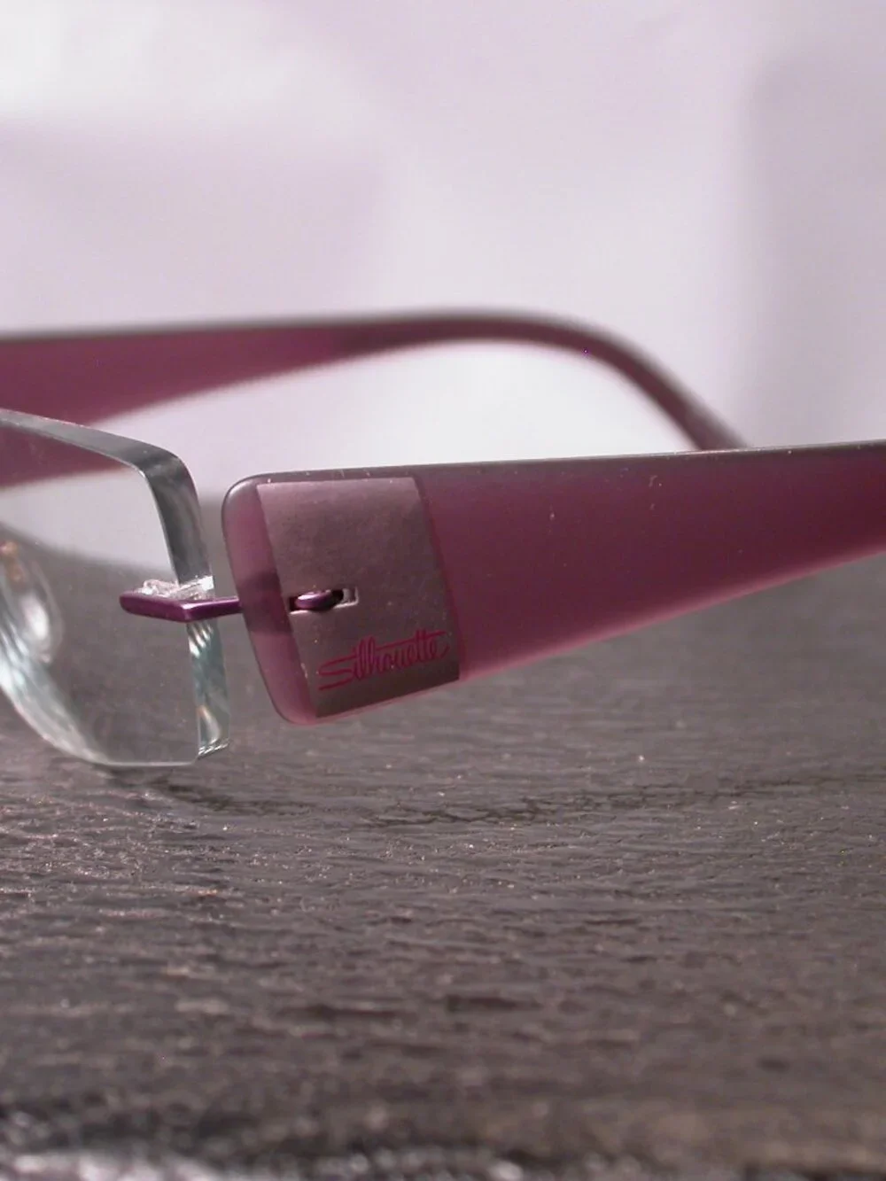 Silhouette Titan Frameless Purple Matte Clear Eyeglasses Made in Austria